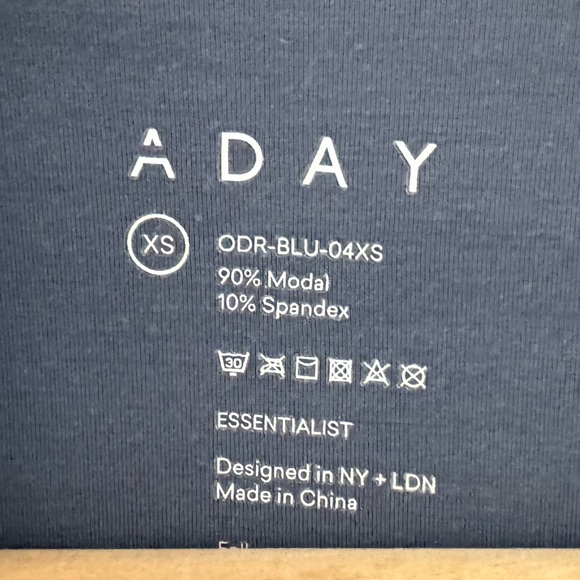 ADAY Essentialist T Shirt Dress XS Blue Short Sleeve Jersey Knit Casual Minimal - Picture 10 of 10